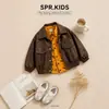 Conjunto de Jaqueta de Couro Infantil Primavera e Outono 2026 Nova Tendência Jaqueta Cool Retrô com Camisa Estampada em Toda a Peça Conjunto de Duas Peças para Crianças Pequenas