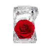 Caja de joyería transparente de rosa producto terminado, un regalo para amigos y seres queridos en San Valentín, caja de regalo acrílica de rosa eterna