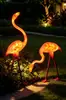 Enfeites de Flamingo Luminosos para Exterior Escultura de Paisagem em Fibra de Vidro Decoração de Iluminação para Pátio Jardim Hotel Casamento