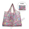2025 Nueva Bolsa de Compras Plegable Tela Floral Portátil Poliéster Tote Bolsa de Almacenamiento Gran Capacidad Bolsa para la Compra del Supermercado Venta al por Mayor