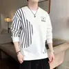 Suéter para Hombre 2024 Otoño e Invierno Nuevo Moda Atractivo Suéter de Cuello Redondo Chaqueta Top para Hombre Camisa Base Holgada