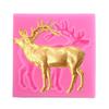 Molde de silicone para bolo de chocolate, molde para decoração de bolos de natal, alce, veado, sika, rena, açúcar, veado