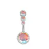 Amazon AliExpress más vendido aro para ombligo micro incrustado circonita redonda clavo de ombligo joyería de piercing sexy simple