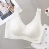Nueva Ropa Interior Transpirable Cómoda con Copas Fijas Sin Marca para Niña Chaleco Ultra-delgado Gladies' Recoge 1054#