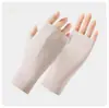 Guantes de Seda de Hielo de Medio Dedo con Protección Solar Ligeros Transpirables para Ciclismo Deportes Manicura Recolección de Té Estilo Universal Protección Solar Guantes Largos para Mujer