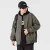 Chaqueta de cuello mao para hombre, Otoño e Invierno, Marca de moda, Estilo pareja, Cardigan holgado de color liso, Chaqueta superior cálida casual americana