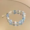 Pulsera de Cristal con Perlas Nueva 2026 para Mujer, Diseño de Nicho de Lujo Ligero, Pulsera de Alta Calidad, Pulsera de Perlas Estilo Ins