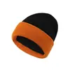 Gorro de Punto Rayado Jacquard Transfronterizo para Hombre, Gorro de Lana con Protección para los Oídos para Ciclismo al Aire Libre, Gorro de Esquí con Puño de Bloques de Color para Clima Frío