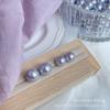 Zhengyang Flutuante Luz Forte Temperamento Suave Roxo Lavanda Pérola Shijia Agulha de Orelha Prata Esterlina Retrô Elegante Outono e Inverno