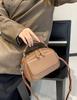 Bolso bandolera de piel de vaca de primera capa para mujer, compartimento para manzana, bandolera sencilla y práctica, bolso concha de tendencia de moda para mujer