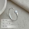 Anillo de pata de gato lindo y dulce de plata S925 para mujer, Anillo abierto simple y girly de nicho japonés y coreano para estudiante
