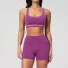 Conjunto de Yoga Novo de Verão Europeu e Americano para Mulheres Levanta Bumbum Justo Versátil Shorts de Fitness Roupas de Yoga de Secagem Rápida 2036