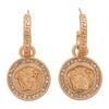 Pendientes Redondos Geométricos con Cabeza de León Incrustada de Diamantes Estilo Retro, Pendientes de Moda Franceses de Nicho de Gama Alta para Mujer