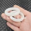 Hebilla de jade blanco Hetian de Xinjiang colgante de jade blanco grasa de oveja anillo colgante de jade dorado cuentas de Buda anillo giratorio anillo colgante para coche