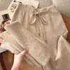 Pantalones Gruesos de Cachemira para Mujer, Venta Caliente Año Nuevo 2026, Pantalones de Punto de Lana Blanca de Pierna Ancha, Pantalones Rectos Suaves y Cálidos, Versátiles