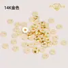 Ouro 14K Preenchido Cor Duradoura Sólido Redondo Espaçador Almofada Pulseira Colar DIY Acessório de Joia Espaçador de Contas Material