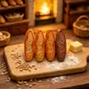Pan de Ajo Baguette Panadería Simulada Paisaje en Miniatura Juguete de Comida Adorno Decorativo Accesorio DIY Llavero