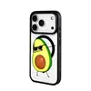 Adecuado para funda de teléfono magnética Apple 17, Divertida funda protectora 2 en 1 para iPhone 18 Pro Max Aguacate Agujero Grande