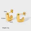 Pendientes Europeos y Americanos de Estilo Ins Transfronterizos Exquisitos Pendientes de Acero Inoxidable con Galvanizado IP de Oro de 18K Pendientes Geométricos Pendientes de Botón Geométricos