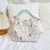 44181 Corea del Sur Ins Caricatura Lona Estampada Bolso de Lona de Gran Capacidad para Mujer Bolso de Mano Portátil para Playa Vacaciones