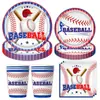 Amazon Bola Esportiva Tema Baseball Festa Decoração Suprimentos Festa de Aniversário Menino Prato de Papel Copo de Papel Banner Decoração