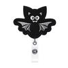 Halloween Feltro Bordado Cabeça de Abóbora Caveira Morcego Aranhas Retrátil Giratório Fácil de Puxar Fivela de Identificação Fácil de Puxar