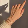 Conjunto de Corrente de Dedo Moda Simples Transfronteiriça Europeia e Americana Dourado Versátil Ornamento Integrado de Corrente de Dedo com Pérola Presente Atacado