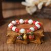 Templo Perla Blanca Perlado Colorido Esmalte de Porcelana Pulsera Verano Dorado Bestia Tragadora Rosario de Buda Perlas Wen Jugar Ceniza Fragante Suministro