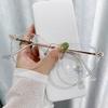 Nuevas Gafas Frías Color Té Anti-Luz Azul Estilo Estudiante, Montura Ovalada Lisa, Se Pueden Adaptar Lentes Graduados, Montura Grande