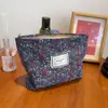 Bolsa de Lona Floral de Pana, Neceser, Bolso de Mano para Mujer, Bolsa de Almacenamiento de Tela, Diseño Artístico Fresco de Nicho