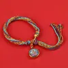 Pulsera de Cuerda de Algodón Tejida a Mano Estilo Tangka Xizang Zikiram Wuye Joyería Tejida Hecha a Mano para Hombres y Mujeres