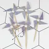 Estilo celebridade da internet Asas de pena real Asas de anjo bonitas Plug-in Bola transparente colorida Decoração Decoração de bolo para assar