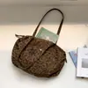 Bolsas de Otoño e Invierno para Mujer Coreanas de Nicho Gran Capacidad Estampado de Leopardo Bolso de Hombro de Moda Tendencia Retro Sensación de Alta Gama Bolso de Axila