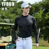 Pgm2026 Ropa de Golf para Hombre de Manga Larga Primavera y Verano Camiseta Base Ropa de Alta Elasticidad Ropa de Malla Transpirable Top