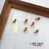 Estilo Año Nuevo Éxito Instantáneo Arte de Uñas Zircón Diamante Rojo Zodiaco Pony Lindo Caballo de Madera Pequeño Uñas Portátiles Diamante