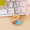 Colgante de Oso Amarillo Crema de Dibujos Animados Acrílico Llavero Lindo Cadena de Cuentas Onduladas Colgante Pequeño Colgante para Mochila Escolar Joyería