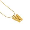 Collar con Colgante de Acero Inoxidable 26 Letras Patrón de Lava Europeo y Americano Transfronterizo Diseño Plisado en Relieve Joyería 18K para Hombres y Mujeres