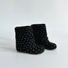 Botas Cortas Lindas Estilo Coreano Lunares Botas de Media Pantorrilla para Mujer 2026 Otoño Nueva Llegada Aumento Oculto de Altura Suela Gruesa Botas de Moda