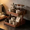 Estante de almacenamiento de escritorio, estante multicapa para tazas, tazas de té, tazas de agua, tazas de café, rincón del café, estante de almacenamiento y exhibición para encimera de mesa de comedor