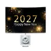 Banner de Año Nuevo 2027 Personalizado Fondo Feliz Año Nuevo Amazon Fiesta en Casa Bandera para Fiesta al Aire Libre