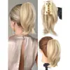 Comercio Exterior Peluca Europea y Americana para Mujer Coleta Pinza Rodete de Cabello Liso Bolso de Cabello Corto Desordenado Esponjoso Seda de Alta Temperatura Coleta