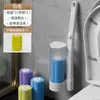 Cepillo de inodoro desechable para el hogar sin perforaciones mango largo sin esquinas muertas cepillo de limpieza estéril inodoro cepillo para inodoro