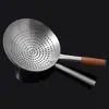 Tambor de Aceite de Acero Inoxidable Engrosado Fuga Cuchara para Freír Extra Grande Comercial Chef Cuchara Coladora de Agua para Cocina