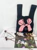 Nova bolsa de tecido voador bolsa de malha feminina saco de balde de lã japonês e coreano estilo All-match Hand-carried Casual Tote Bag Lunch Bag