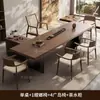Nova Mesa de Chá de Ardósia com Textura de Madeira Sólida Estilo Chinês, Mesa de Chá de Casa de Alto Padrão, Mesa de Chá Grande para Sala de Estar, Escritório, Recepção