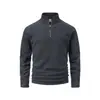 Sudadera de Medio Cremallera para Hombre Otoño e Invierno Transfronteriza Chaqueta Versátil de Forro Polar con Parches Top Deportivo para Fitness Running para Hombre