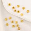 Cuentas redondas de platillo volante de oro de 18 quilates chapadas en color oro real cuentas de frisbee de escritura tibetana cuentas sueltas para pulsera diy