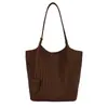 Bolso Tote Tejido Retro para Mujer 2026 Otoño Nueva Llegada Gran Capacidad para Viajes Diarios Bolso de Hombro Único Tipo Cubo Sensación de Alta Gama Bolso de Hombro