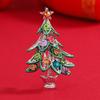 Broche de árbol de Navidad, nuevo broche de moda europea y americana con diamantes, estilo retro, para traje, comercio exterior, joyería navideña al por mayor