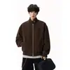 Chaqueta de vuelo vintage deconstruida unisex estilo americano de moda, chaqueta corta de primavera para hombre talla grande, nuevo estilo juvenil